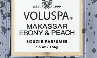 Voluspa Makassar Ebony & Peach Small Jar Candle In Gray