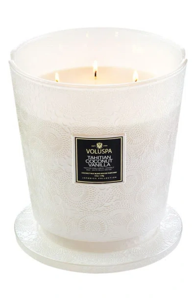 Voluspa Tahitian Coconut Vanilla Five-wick Hearth Candle In White