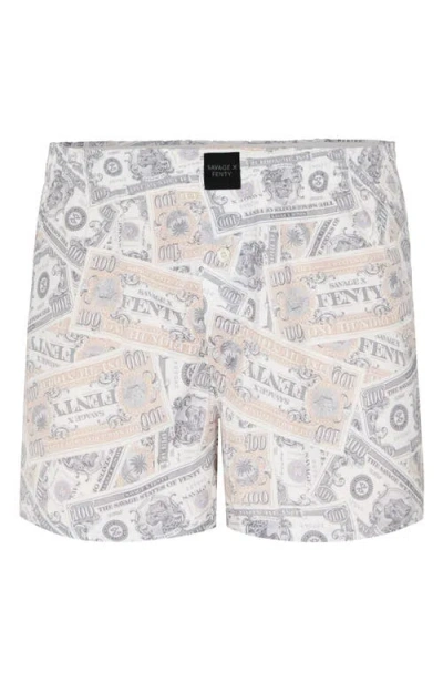 Savage X Fenty Savage X Satin Boxers In Gray