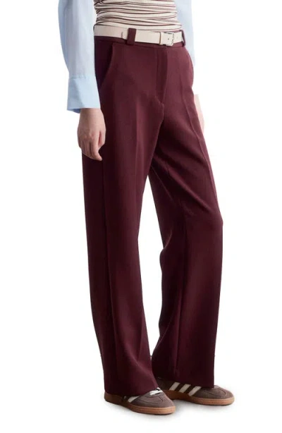 & Other Stories Press Crease Wide Leg Pants In Burgundy