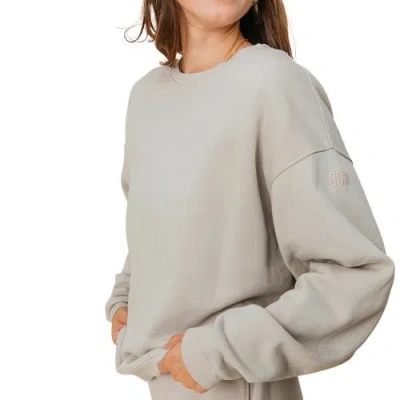 Ocio Organic Cotton Teddy Oversized Crewneck In Gray
