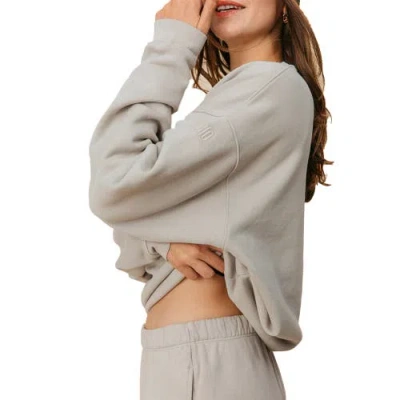 Ocio Organic Cotton Teddy Oversized Crewneck In Gray