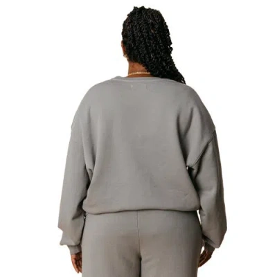 Ocio Organic Cotton Teddy Oversized Crewneck In Gray