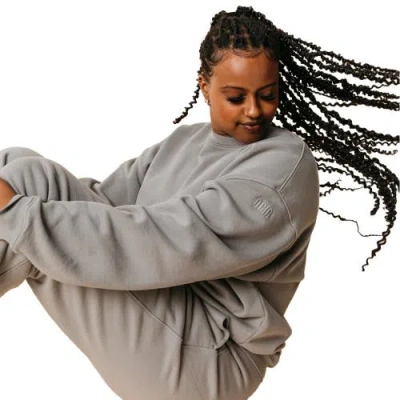 Ocio Organic Cotton Teddy Oversized Crewneck In Gray