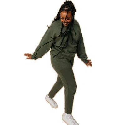 Ocio Organic Cotton Teddy Oversized Crewneck In Green