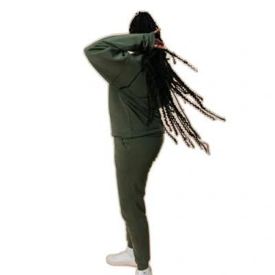 Ocio Organic Cotton Teddy Oversized Crewneck In Green