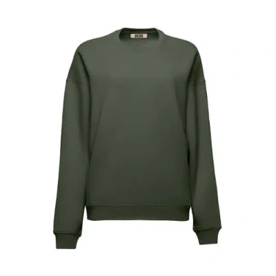 Ocio Organic Cotton Teddy Oversized Crewneck In Green