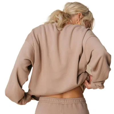 Ocio Organic Cotton Teddy Oversized Crewneck In Brown