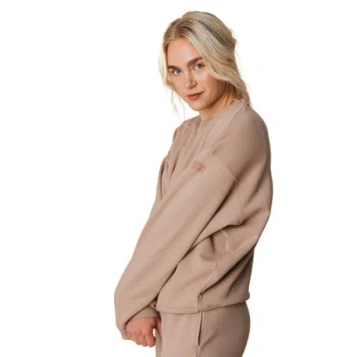 Ocio Organic Cotton Teddy Oversized Crewneck In Brown