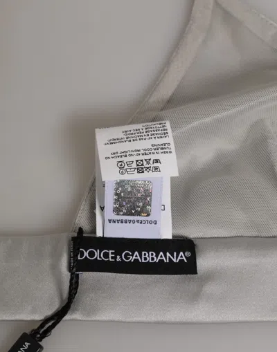 Dolce & Gabbana Gray Silk Satin Triangle Soft Cup Bra Underwear In Gray