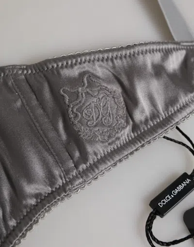 Dolce & Gabbana Gray Silk Underwired Balconette Bra Underwear In Gray