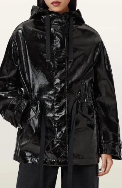 Allsaints Kelsie Drawstring-waistband Hooded Jacket In Multi