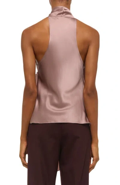 Helmut Lang Drape Sleeveless Silk Top In Pink