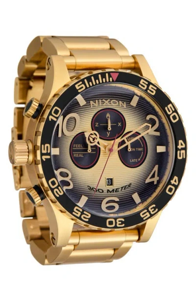 Nixon 51-30 Fisheye Chronograph Bracelet Watch, 51mm In Gold