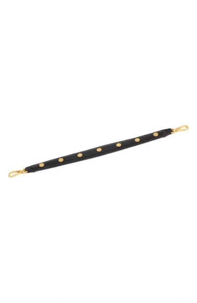 Hammitt Riveted Shoulder Strap Black Pebbled Brushed Gold In Black