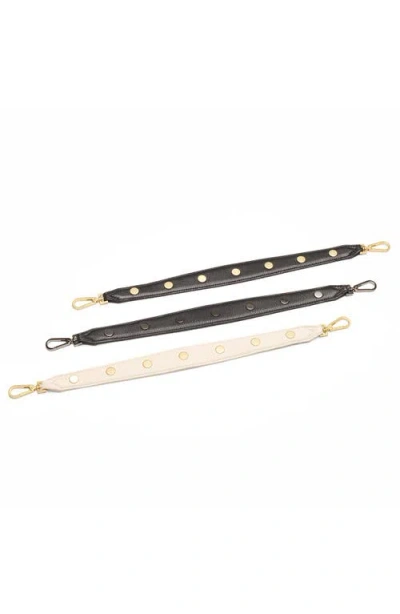 Hammitt Riveted Shoulder Strap Black Pebbled Brushed Gold In Black