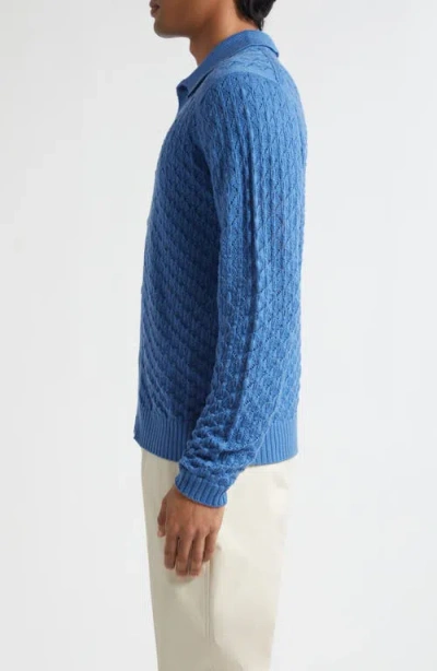 John Smedley Winster Wool Cardigan In Blue