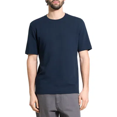 Theory Delroy In Studio T Jacquard Relaxed Fit Tee In Blue