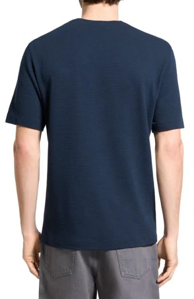 Theory Delroy In Studio T Jacquard Relaxed Fit Tee In Blue