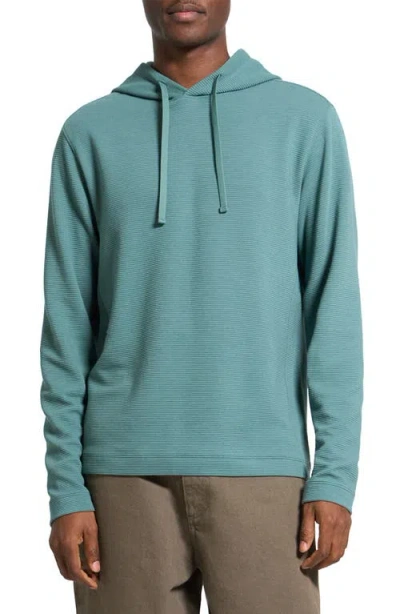Theory Delroy Studio Textured Hoodie In Green