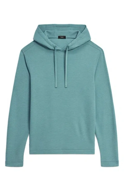 Theory Delroy Studio Textured Hoodie In Green