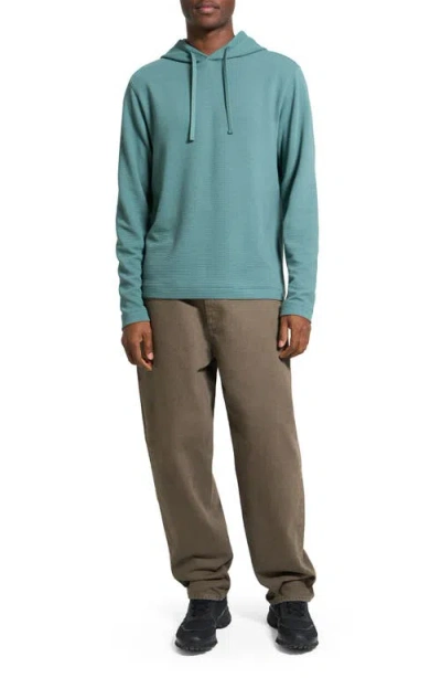 Theory Delroy Studio Textured Hoodie In Green