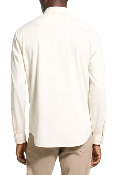 Theory Sylvain Nd Structure Knit Button-up Shirt In White