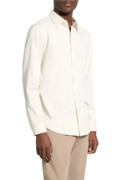 Theory Sylvain Nd Structure Knit Button-up Shirt In White