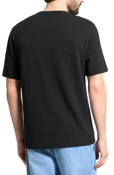 Theory Delroy In Studio T Jacquard Relaxed Fit Tee In Black