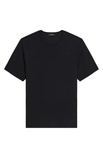 Theory Delroy In Studio T Jacquard Relaxed Fit Tee In Black