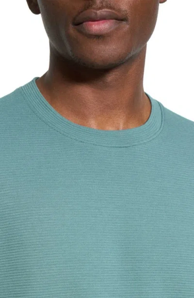 Theory Delroy In Studio T Jacquard Relaxed Fit Long Sleeve Tee In Green