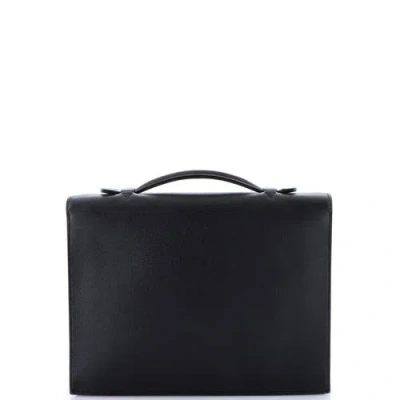 Pre-owned Hermes  Hermes Sac A Depeches Bag Epsom 27 In Black