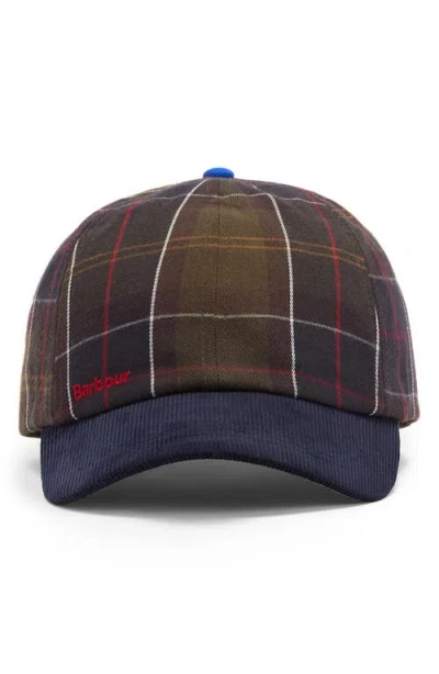 Barbour X Paul Smith Tartan Adjustable Baseball Cap In Blue