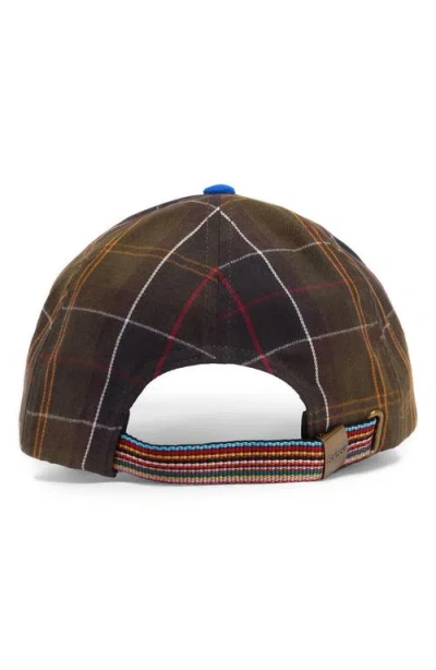 Barbour X Paul Smith Tartan Adjustable Baseball Cap In Blue