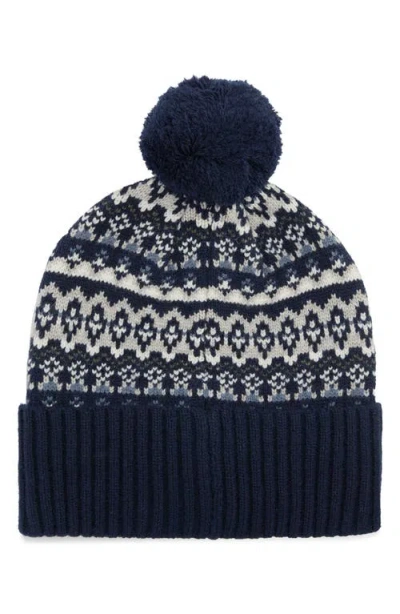 Barbour Marlow Fair Isle Beanie In Blue