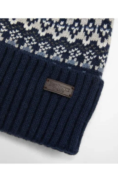 Barbour Marlow Fair Isle Beanie In Blue