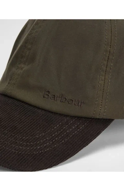 Barbour Ashby Adjustable Cotton Baseball Cap In Green