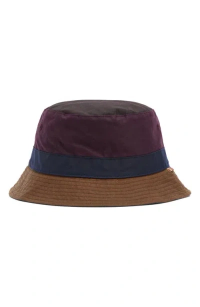Barbour X Paul Smith Colorblock Bucket Hat In Burgundy