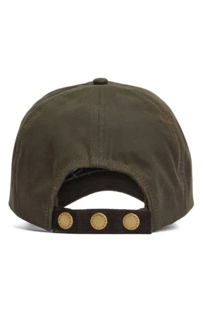 Barbour Ashby Adjustable Cotton Baseball Cap In Green