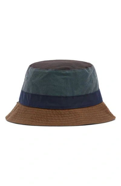 Barbour X Paul Smith Colorblock Bucket Hat In Burgundy
