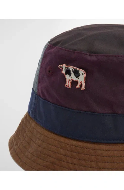 Barbour X Paul Smith Colorblock Bucket Hat In Burgundy