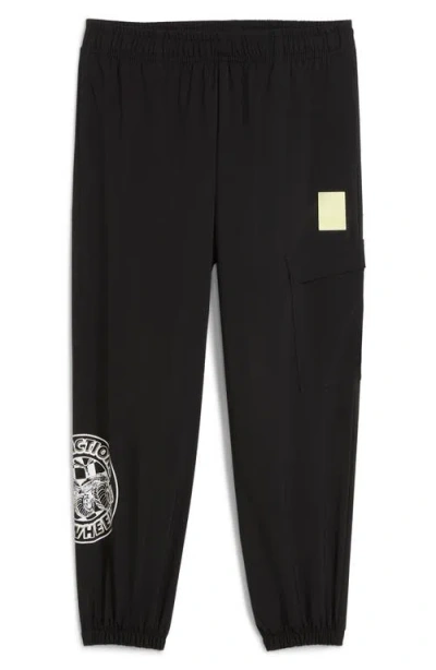 Puma X Hot Wheels Kids' Relaxed Cargo Pants In Black