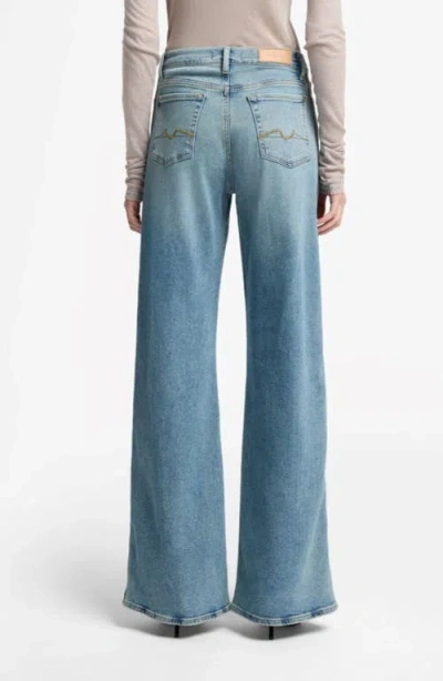 7 For All Mankind Lotta High Waist Wide Leg Jeans In Blue