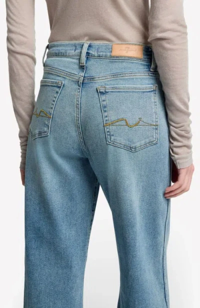 7 For All Mankind Lotta High Waist Wide Leg Jeans In Blue
