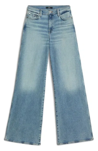 7 For All Mankind Lotta High Waist Wide Leg Jeans In Blue