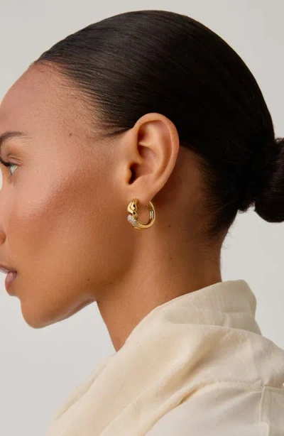 Missoma Molten Snow Twisted Small Hoop Earrings In Gold