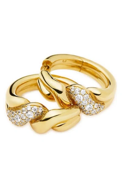 Missoma Molten Snow Twisted Small Hoop Earrings In Gold