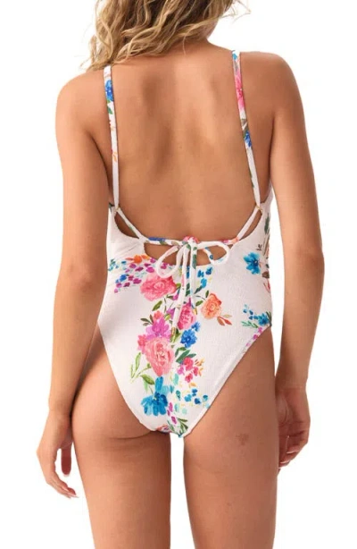 Pq Swim Elodie Smocked One-piece Swimsuit In Red