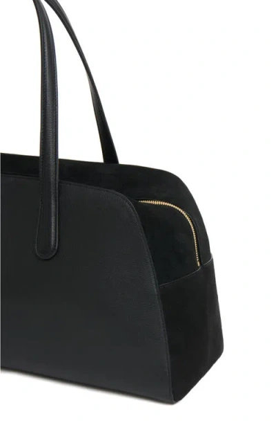 Mansur Gavriel Large Helios Leather Shoulder Bag In Black