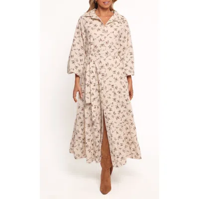 Petal And Pup Petal & Pup Lincoln Tie Waist Long Sleeve Maxi Dress In Multi